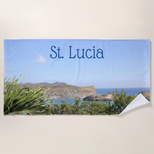 Landschaftliche Karibikinsel Saint Lucia Strandtuch (Vorderseite)