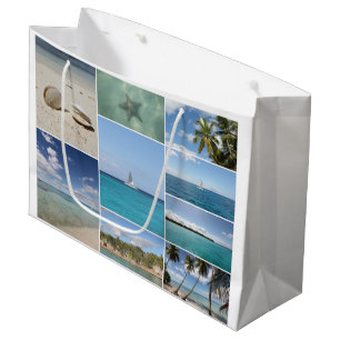 Landschaftliche karibische FotoCollage Große Geschenktüte