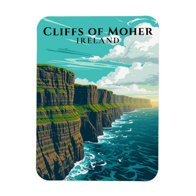 Landschaftliche Klippen von Moher Ireland Küste So Magnet (Vertikal)