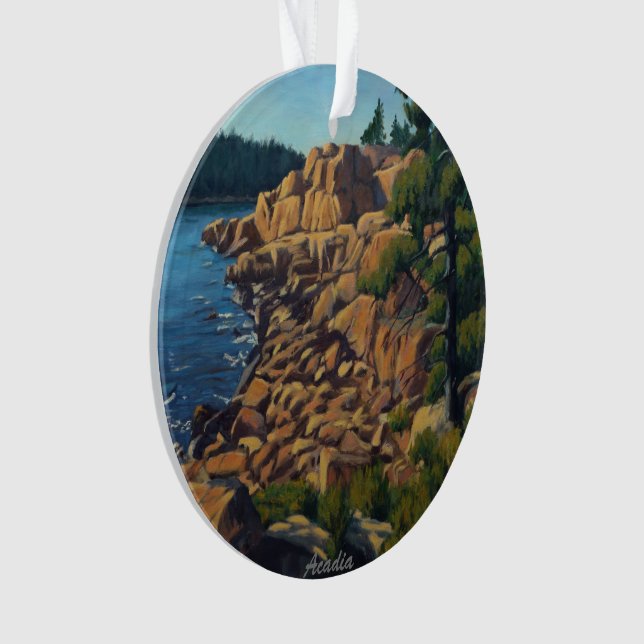 Landschaftliche Küstenlandschaft im Acadia Nationa Ornament (Vorderseite)