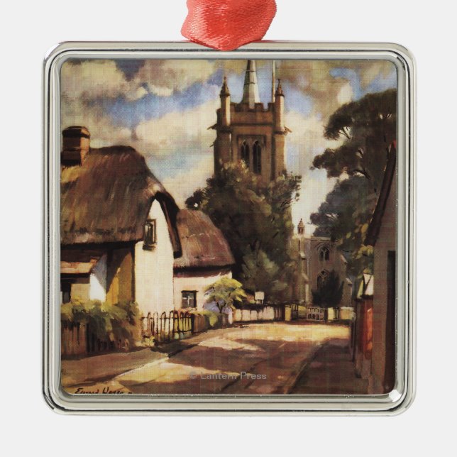 Landschaftliche Land-Ansicht-britisches Ornament Aus Metall (Vorne)