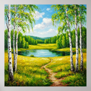 Landschaftliche Landschaft am Serensee Poster