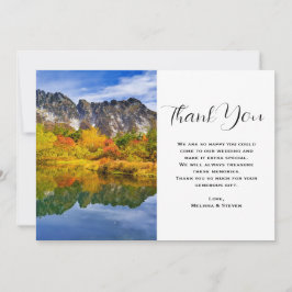 Landschaftliche Landschaft Bergsee Hochzeit Dankeskarte