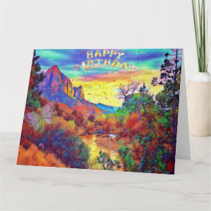 Landschaftliche Landschaft Geburtskarte Karte