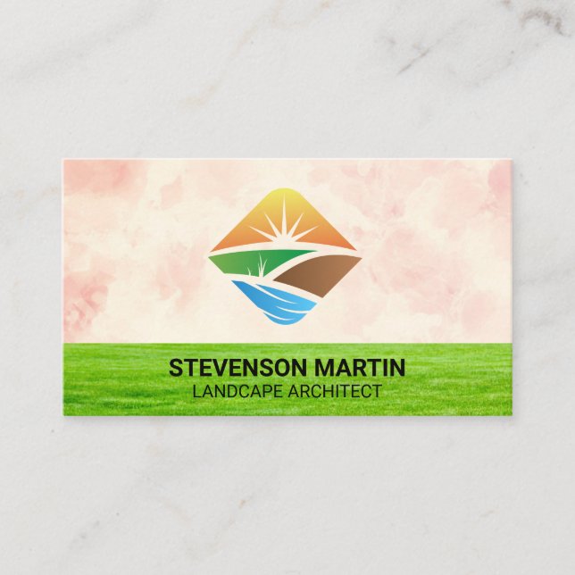 Landschaftliche Landschaft | Gras Visitenkarte (Vorderseite)