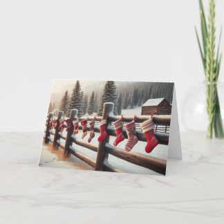 Landschaftliche Landschaften Weihnachtsgrußkarten. Feiertagskarte