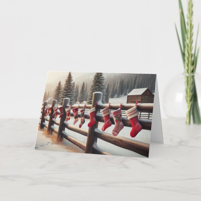 Landschaftliche Landschaften Weihnachtsgrußkarten. Feiertagskarte (Vorderseite)