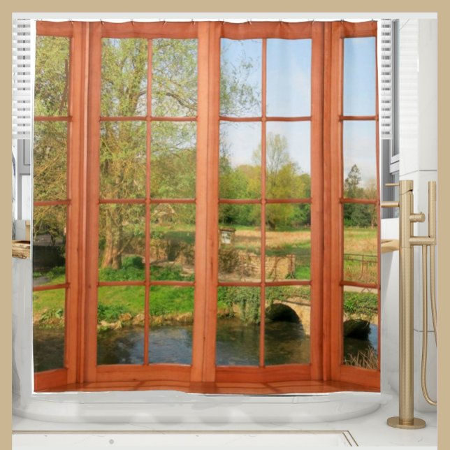 Landschaftliche Landschaftsansicht von Cotswold Duschvorhang (Von Creator hochgeladen)