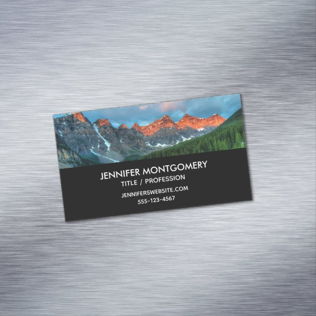 Landschaftliche Landschaftsfotografie über Berg un Magnetische Visitenkarte (Beispiel)