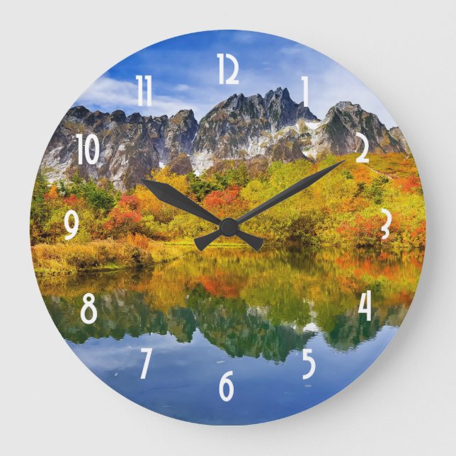 Landschaftliche Landschaftswälder und Berge Große Wanduhr (Vorderseite)