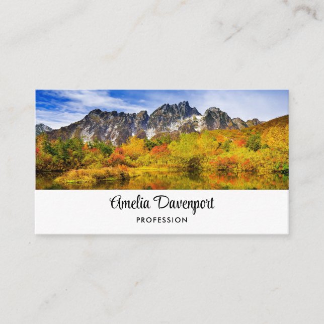 Landschaftliche Landschaftswälder und Berge Visitenkarte (Vorderseite)