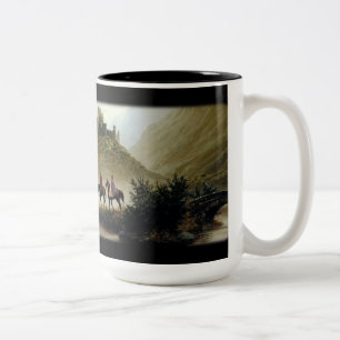 Landschaftliche mittelalterliche Fantasy-Tasse Zweifarbige Tasse
