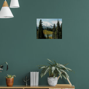 Landschaftliche Mount-Rainier-Fotolandschaft Poster