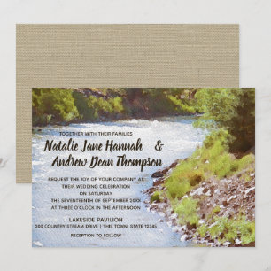 Landschaftliche Natur Fluss Lake View Hochzeit Einladung