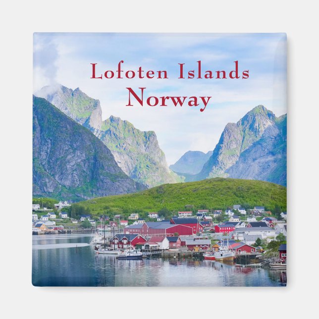 Landschaftliche norwegische Landschaft Lofoten Nor Magnet (Vorne)