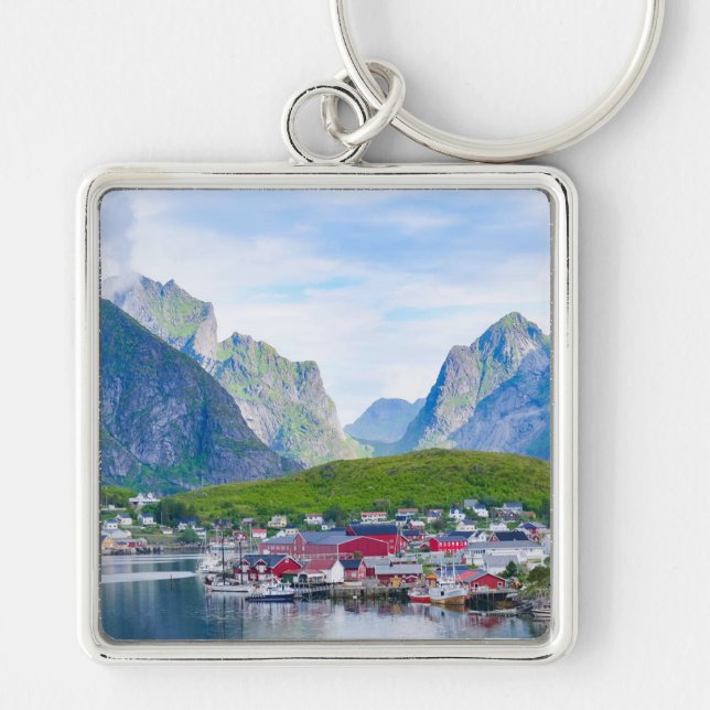Landschaftliche norwegische Landschaft Lofoten Nor Schlüsselanhänger (Vorne)