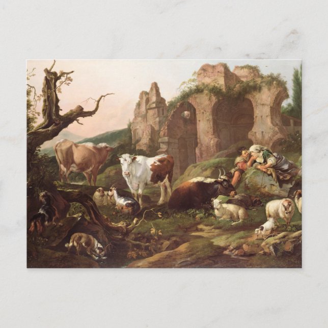 Landschaftliche Nutztiere, 1685 Postkarte (Vorderseite)