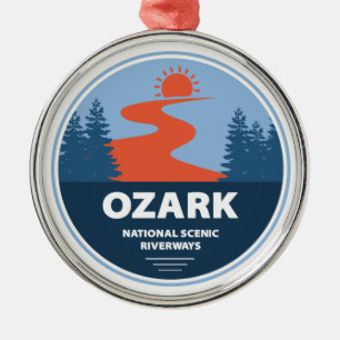 Landschaftliche Ozark-Flüsse Ornament Aus Metall