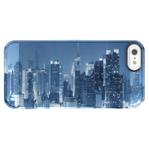 Landschaftliche Panoramaaussicht New York Night Sk Durchsichtige iPhone SE/5/5s Hülle
