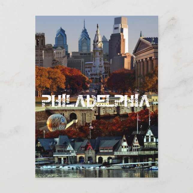 Landschaftliche Philadephia Postkarte (Vorderseite)