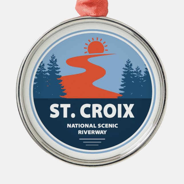 Landschaftliche Riverway Saint Croix Ornament Aus Metall (Vorne)