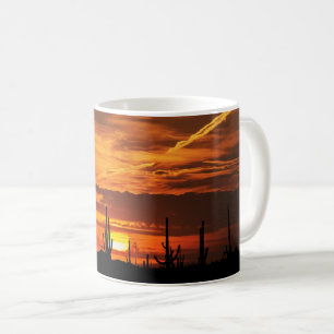 Landschaftliche Saguaros bei Sonnenuntergang Kaffeetasse