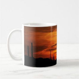 Landschaftliche Saguaros bei Sonnenuntergang Kaffeetasse
