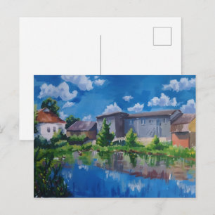 Landschaftliche Seenlandschaft Malerei Postkarte u
