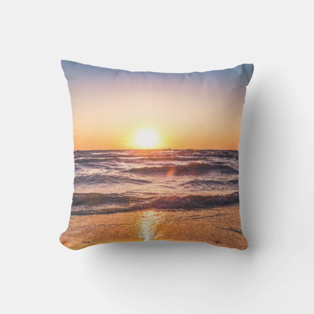 Landschaftliche Sicht auf das Meer bei Sonnenunter Kissen (Vorderseite)