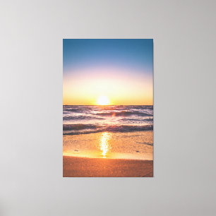 Landschaftliche Sicht auf das Meer bei Sonnenunter Leinwanddruck