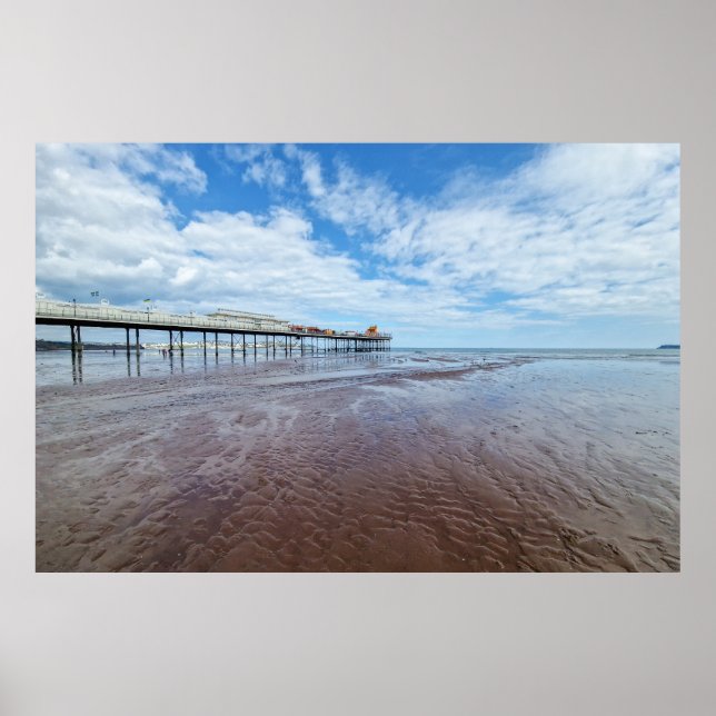 Landschaftliche Sicht auf den Paignton-Pier währen Poster (Vorne)