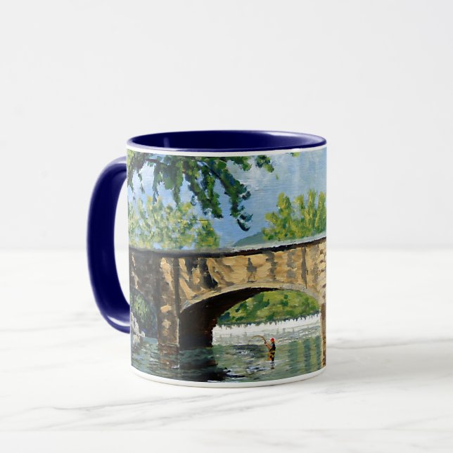 Landschaftliche Sicht auf den Trout Stream Angling Tasse (Vorderseite Links)