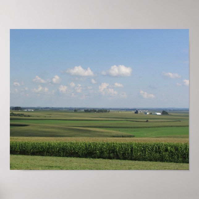 Landschaftliche Sicht auf einen Amish-Bauernhof in Poster (Vorne)