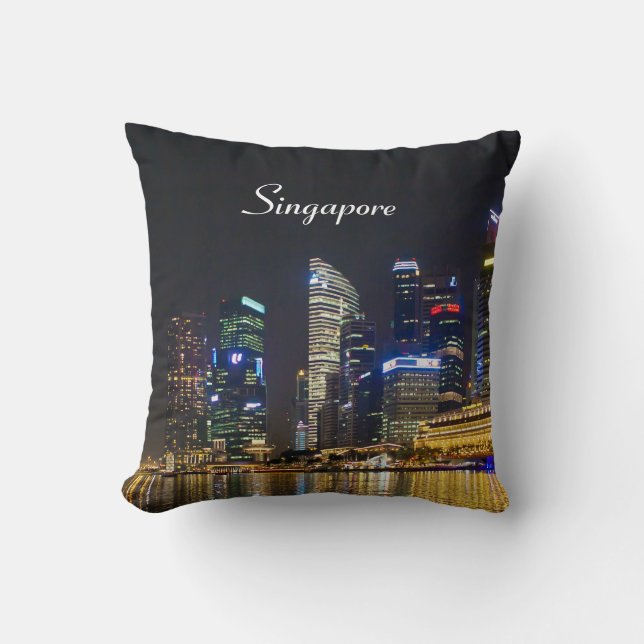 Landschaftliche Singapur Skyline Kissen (Vorderseite)