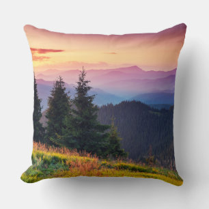 Landschaftliche Sonnenuntergänge Jungle Pine Tree  Kissen