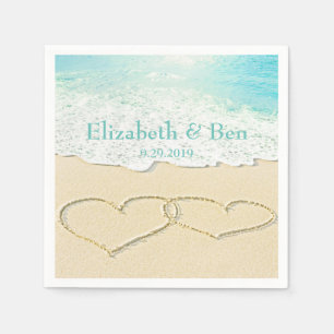 Landschaftliche Strandhochzeit Personalisiert Serviette