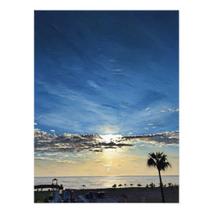 Landschaftliche Strandlandschaft bei Sunset mit Pa Fotodruck