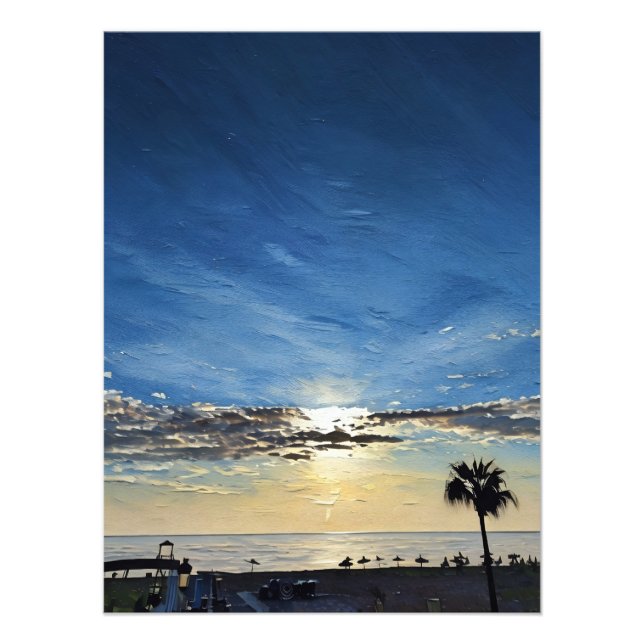 Landschaftliche Strandlandschaft bei Sunset mit Pa Fotodruck (Vorne)