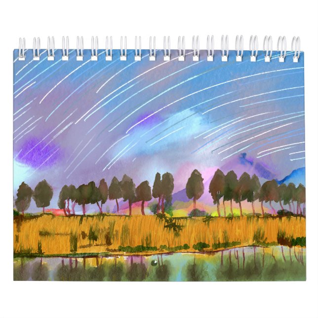 Landschaftliche Szene mit Sternpfaden Landschaft A Kalender (Titelbild)