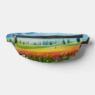 Landschaftliche Wasserfarbe Bauchtasche