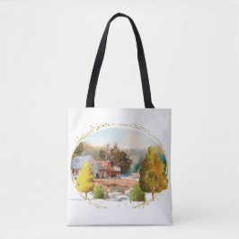 Landschaftliche Wasserfarbe Tasche