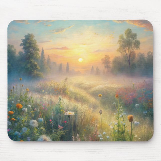 Landschaftliche Wiese mit Blume Mousepad (Vorne)