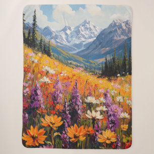 Landschaftliche Wildblumen und Berge Kunst und Kul Sherpadecke