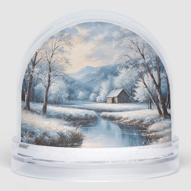 Landschaftliche Winterlandschaft mit Kabine und St Schneekugeln (Vorderseite)