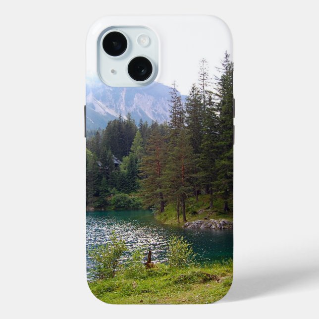 Landschaftlicher Alpenwald und See Case-Mate iPhone Hülle (Rückseite)