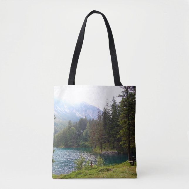 Landschaftlicher Alpenwald und See Tasche (Vorderseite)