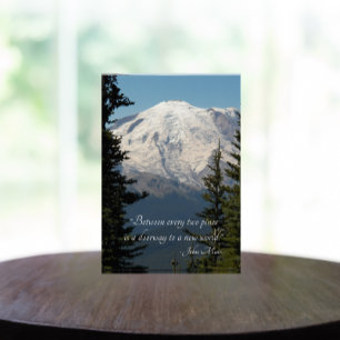 Landschaftlicher Berg Rainier mit John Muir Zitat Fotoblock