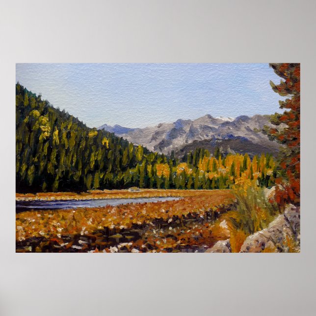 Landschaftlicher Bergsee im Estespark Poster (Vorne)