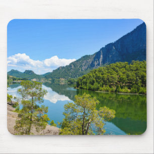 Landschaftlicher Bergsee Spiegelbild Mousepad
