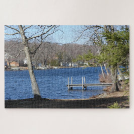 Landschaftlicher Blick auf den See in Connecticut